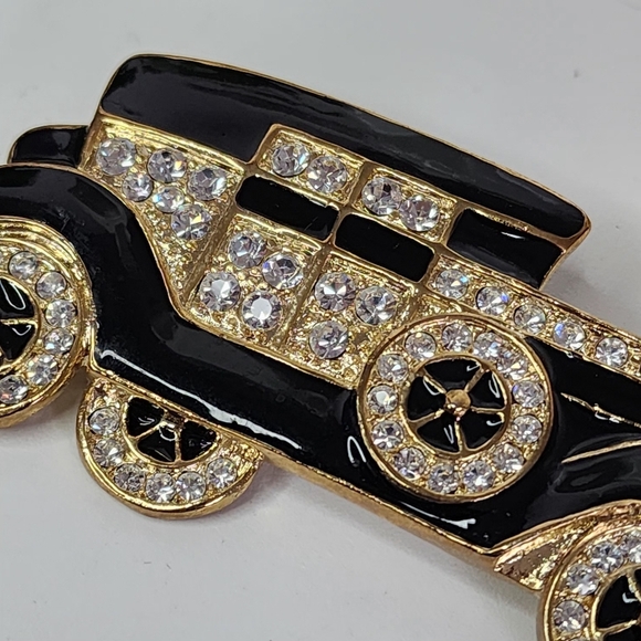Antique Gold Gatsby Style Car Brooch Pin - Picture 4 of 7
